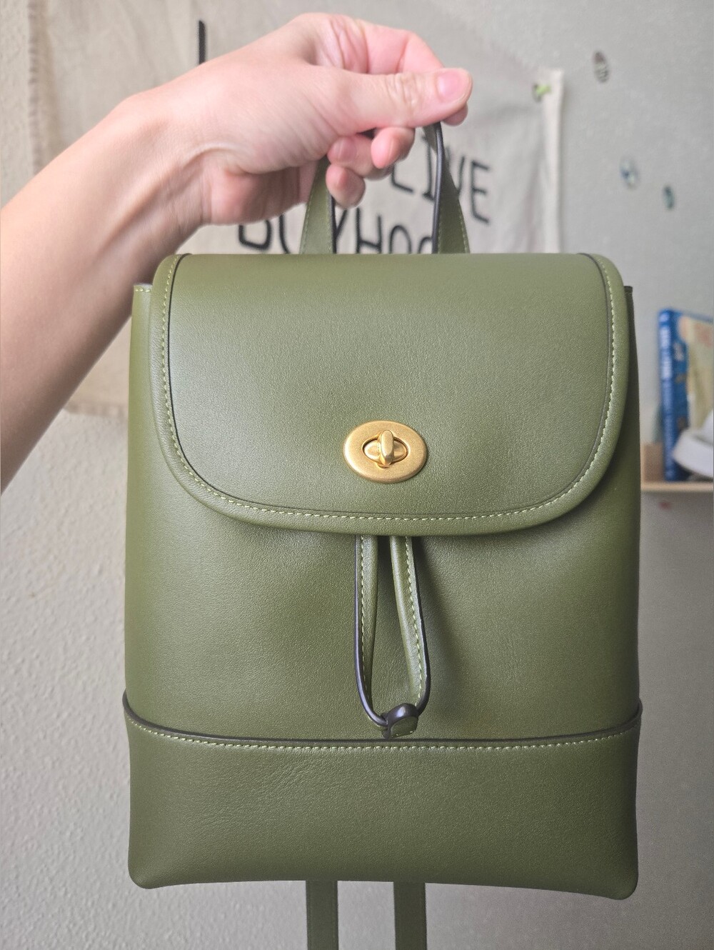 Coach NWT Reedition Turnlock Backpack In Olive